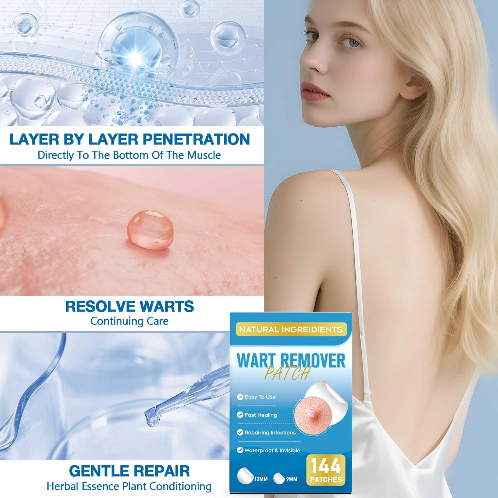 ZIHYO wart remover patches ultra-thin design blends with skin tone