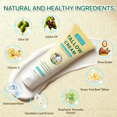 ZIIDII Beef Tallow ingredients image highlights olive oil, jojoba, and shea butter.