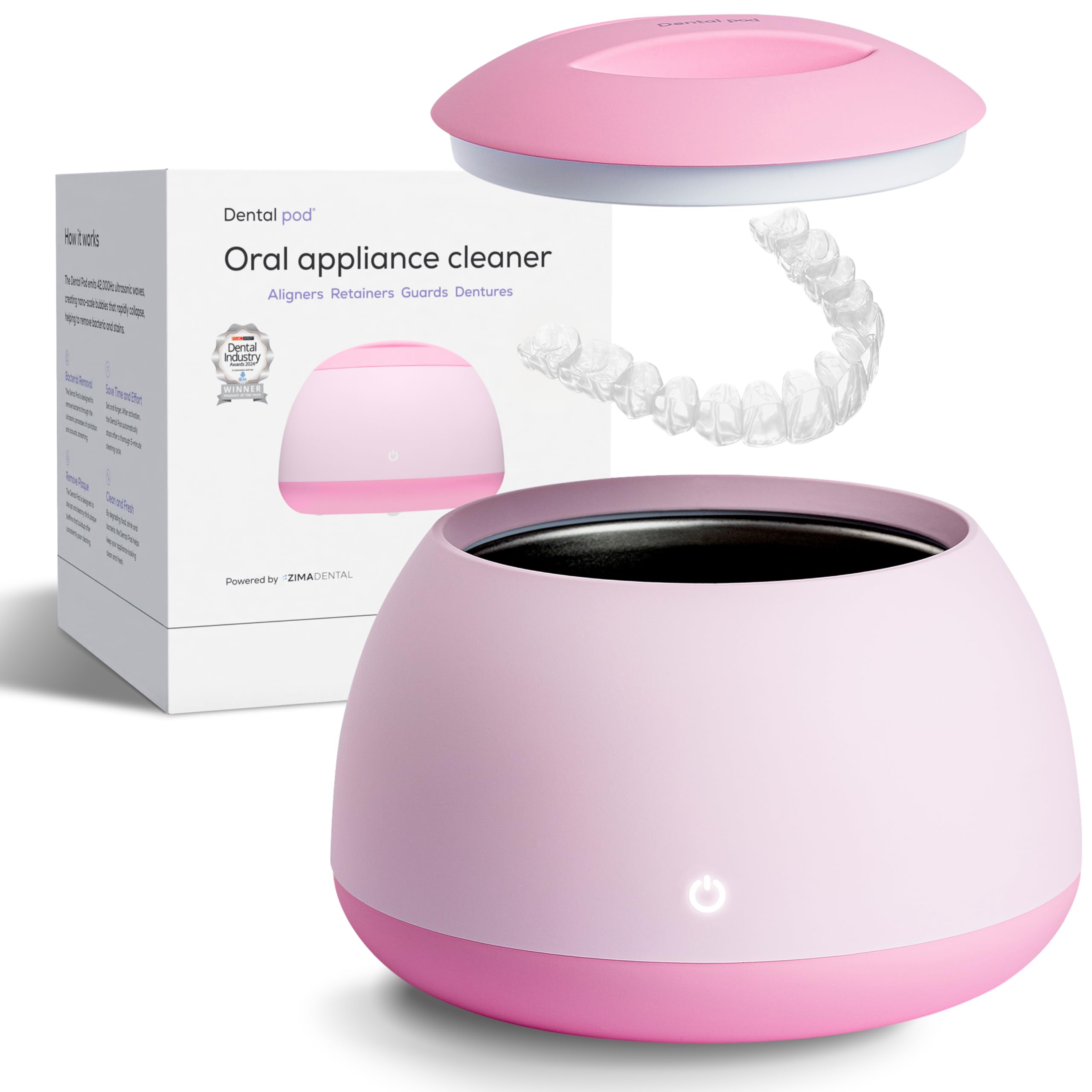 Front view of Zima Dental Pod Ultrasonic Retainer Cleaner