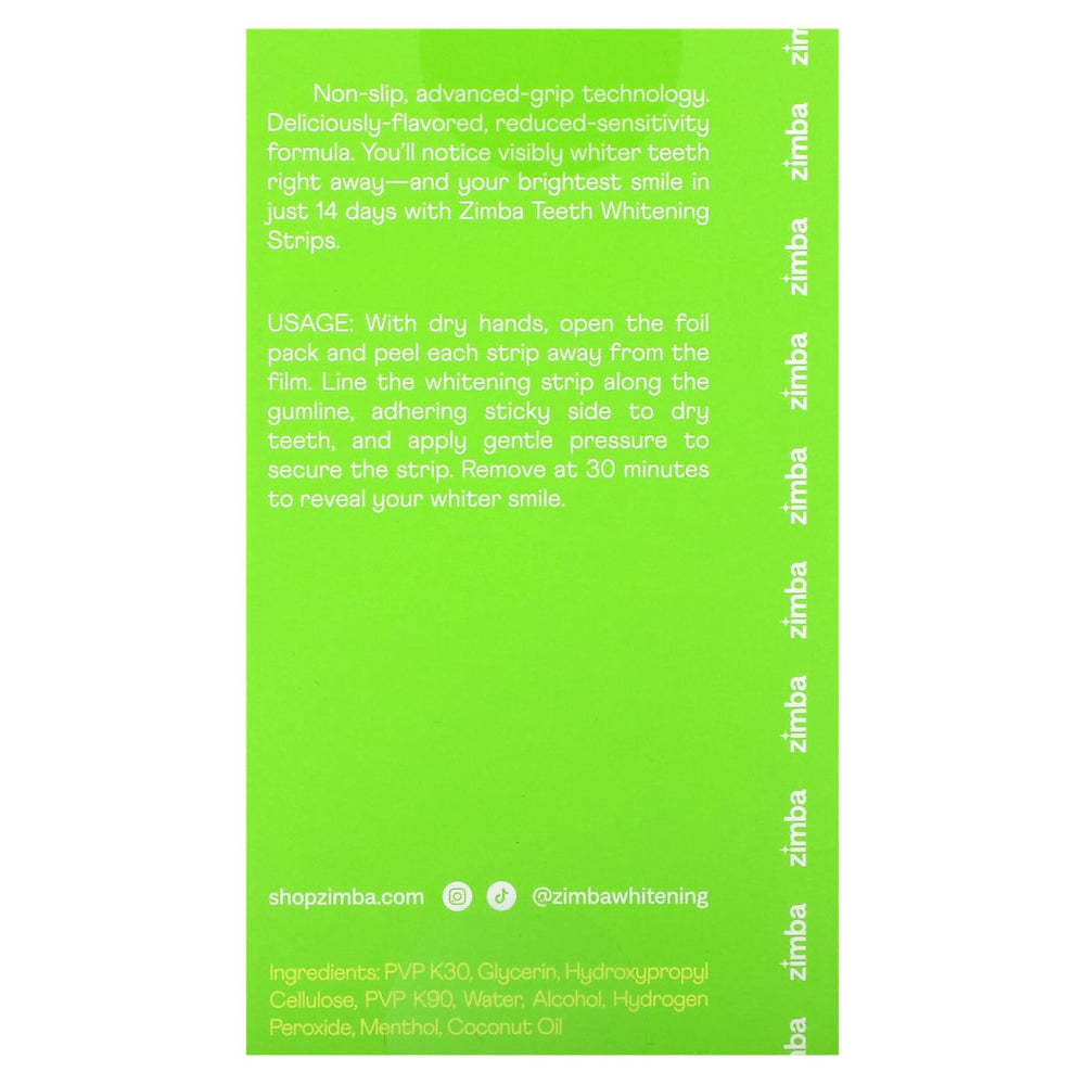 Close-up of Zimba Coconut Flavored Teeth Whitening Strips