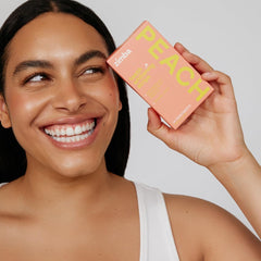 Before and after whitening with Zimba Peach Strips