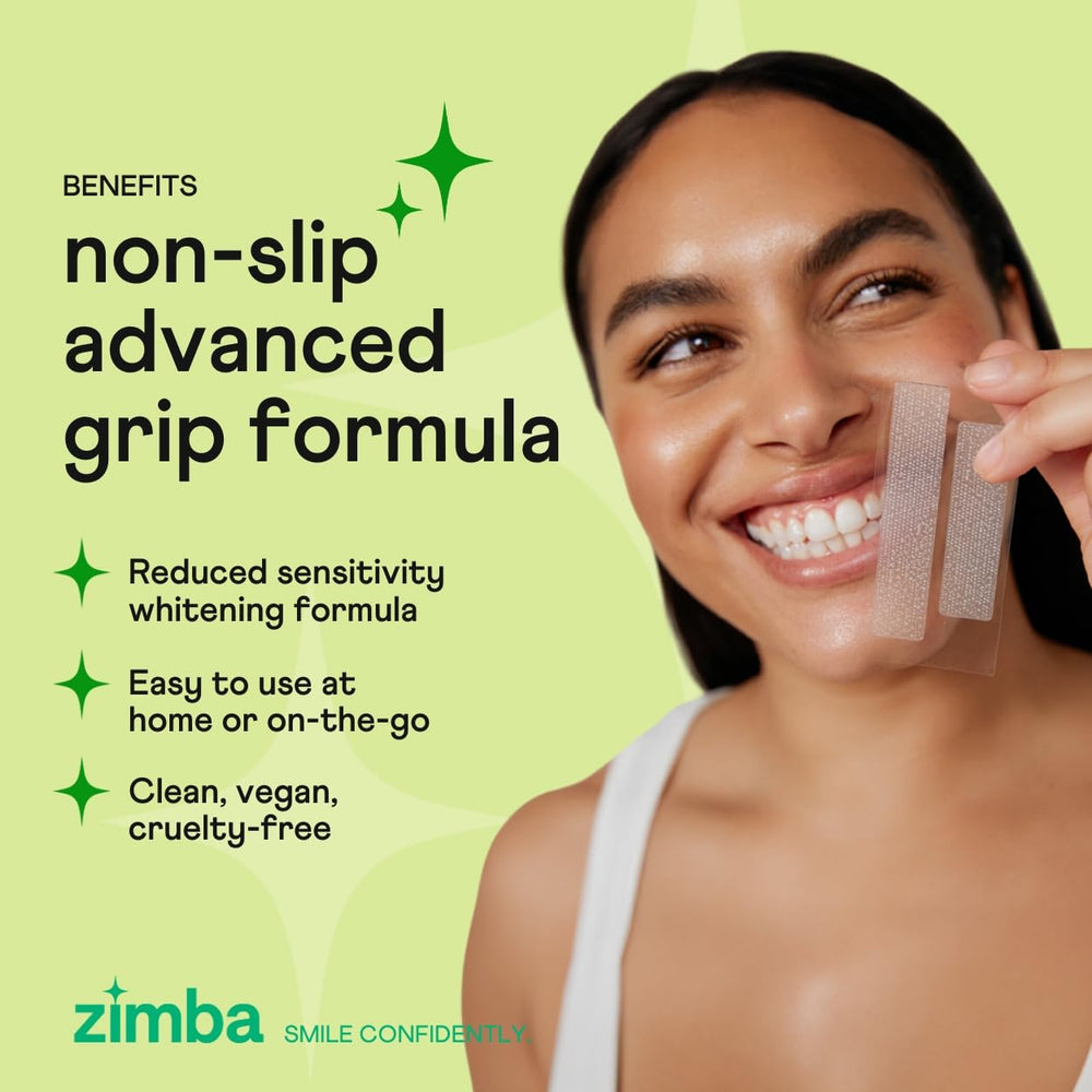 Whitening strips viewed from a different angle showing grip