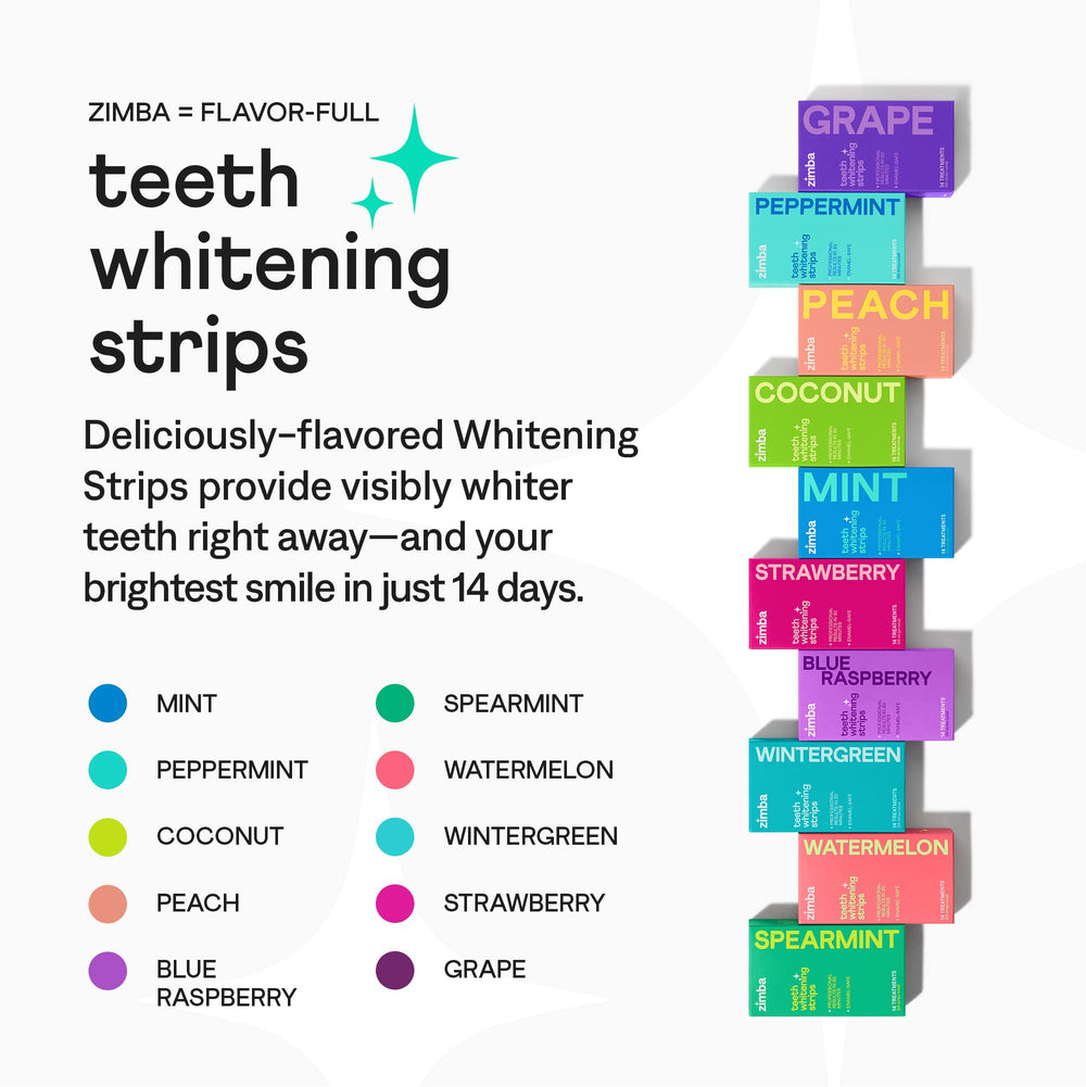 Zimba Teeth Whitening Strips 2-Pack 14-Day Treatment box front view