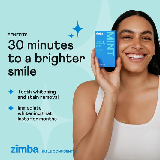 Mint flavored whitening strips in blister pack