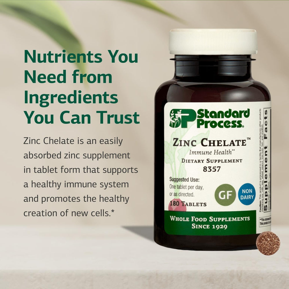 Close-up of Zinc Chelate tablet showing texture
