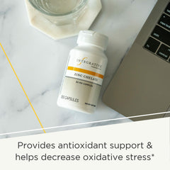 Bottle label for Integrative Therapeutics Zinc Chelate