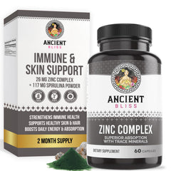 Zinc Complex Capsules bottle front with Ancient Bliss branding
