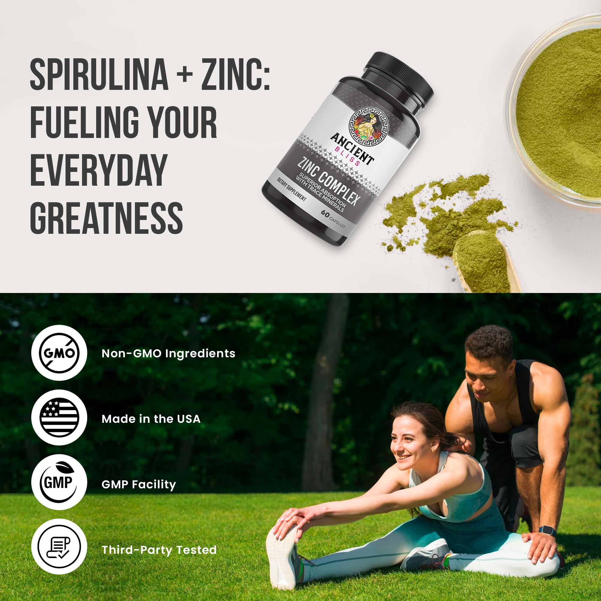 Serving suggestion: one zinc capsule with a glass of water
