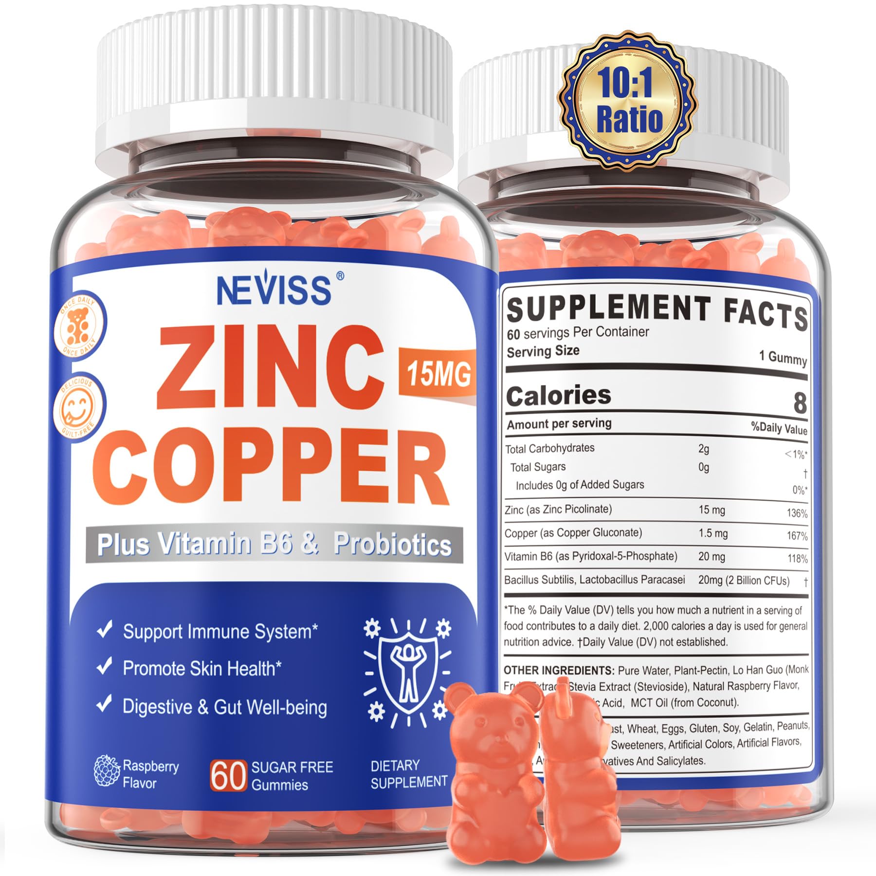 Hero image of Zinc Gummies with Copper + Probiotics bottle