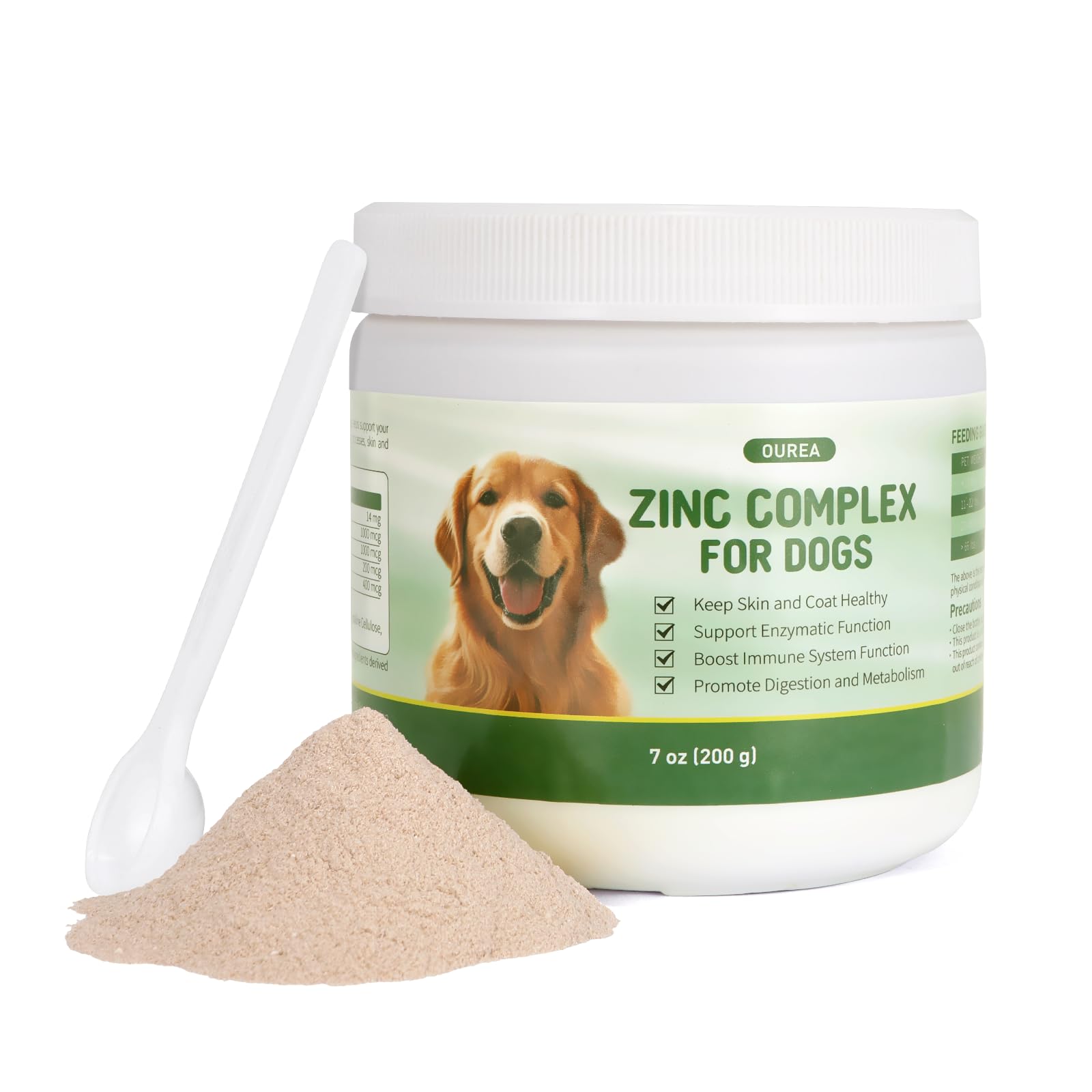 Zinc for Dogs powder with chicken liver flavor in scoop