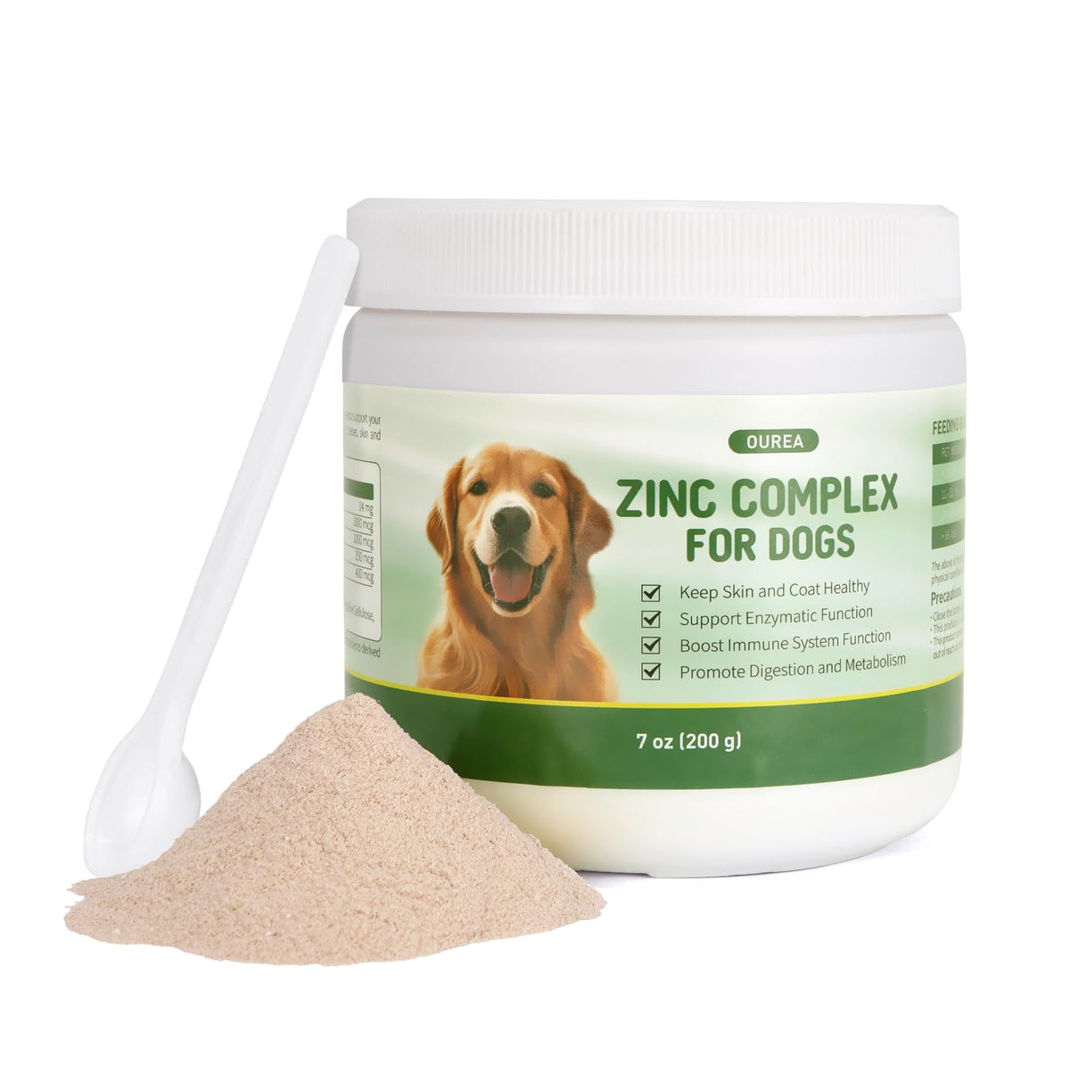 Zinc for Dogs powder with chicken liver flavor in scoop