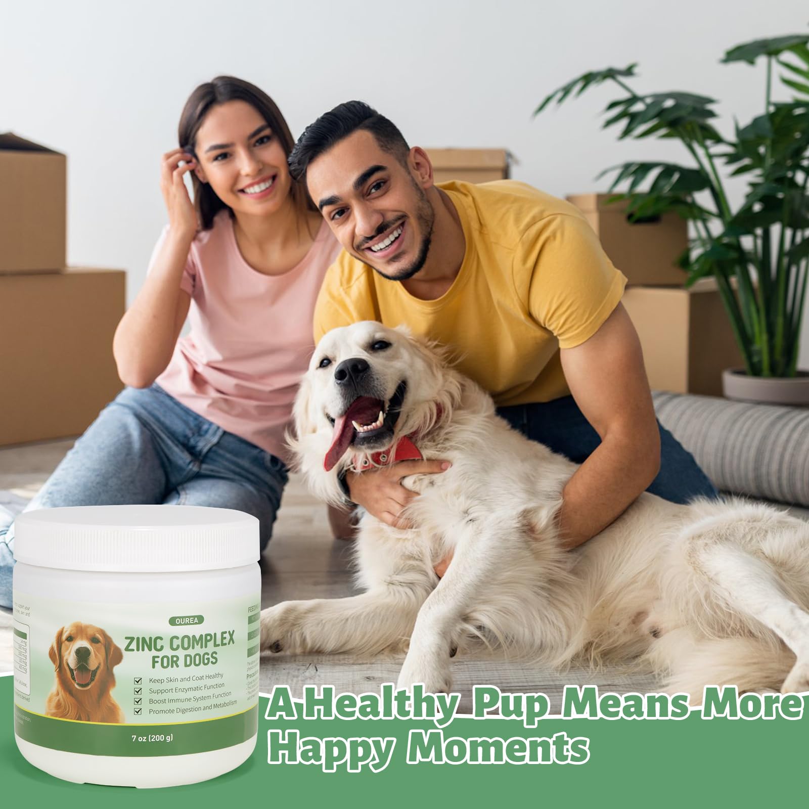 Close-up of zinc powder for dogs in scoop