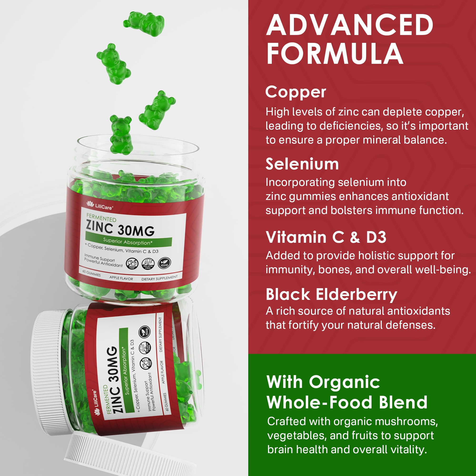 Organic whole-food complex ingredients visible on label