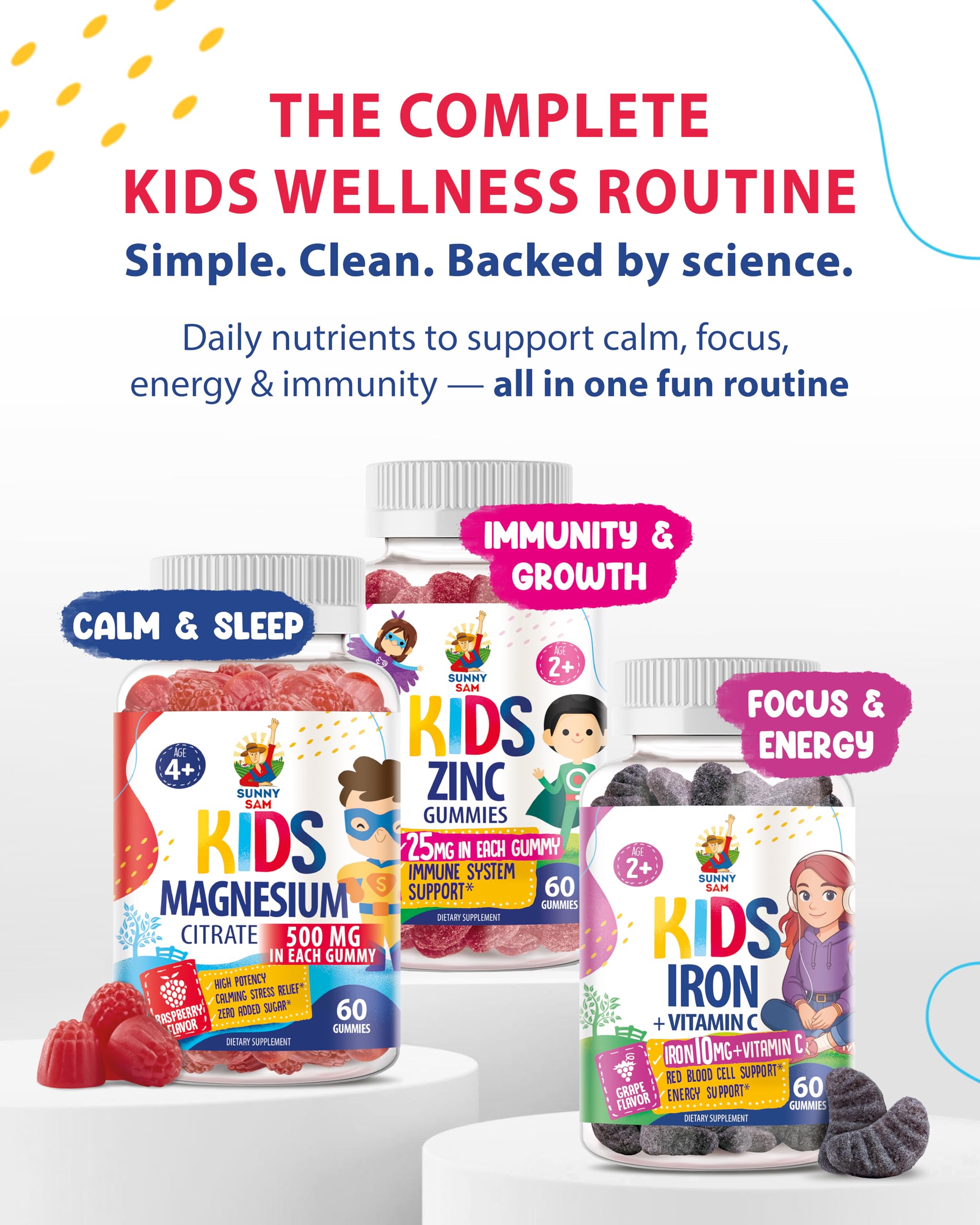 Chewable zinc gummies for toddlers and teens