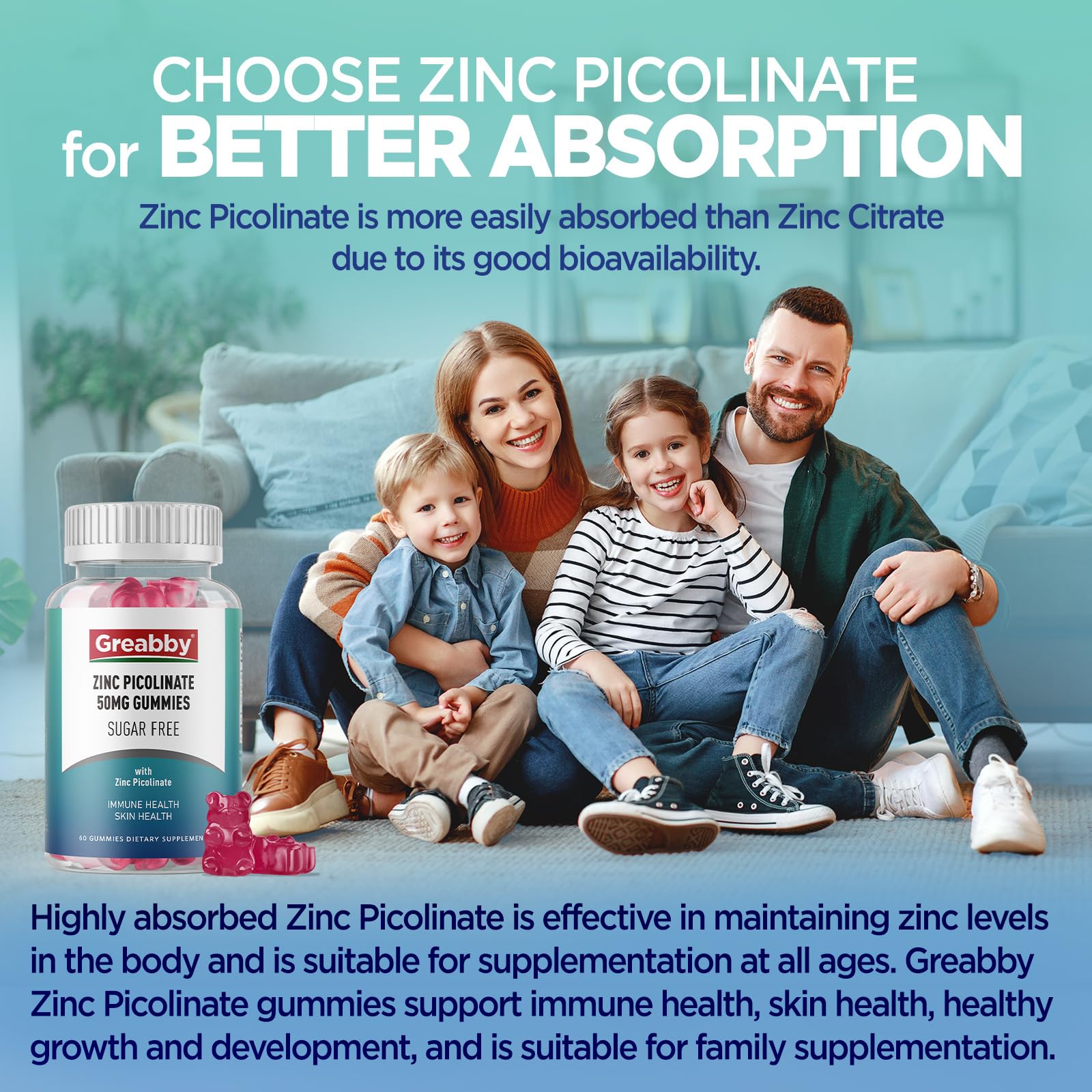 Zinc Gummies Picolinate 50mg packaging