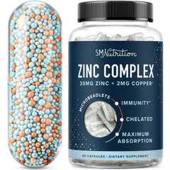 Zinc Microbeadlets product hero image illustrating immunity and acne support
