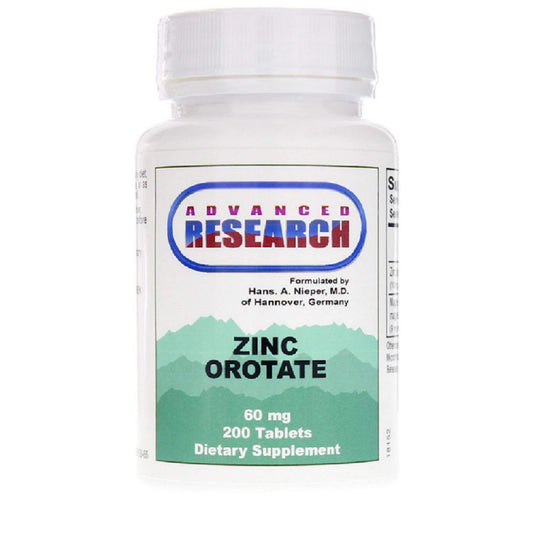 Zinc Orotate 60 mg bottle 200 tabs Pack of 2 – front view