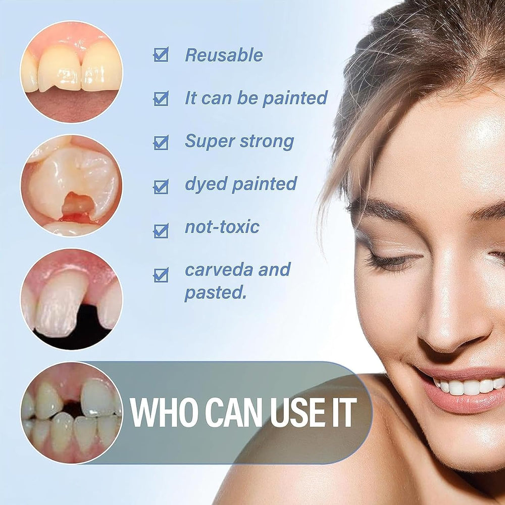 Dental repair kit used for broken teeth, fillings, crowns and gaps