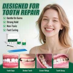 Temporarily repaired tooth using the kit