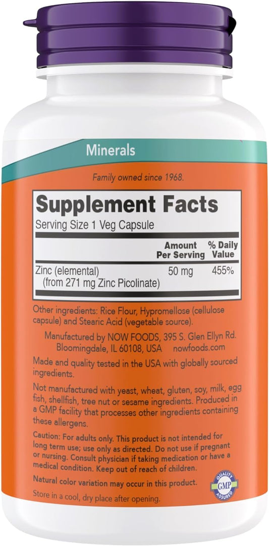 Zinc Picolinate 50 mg capsules for easy swallowing