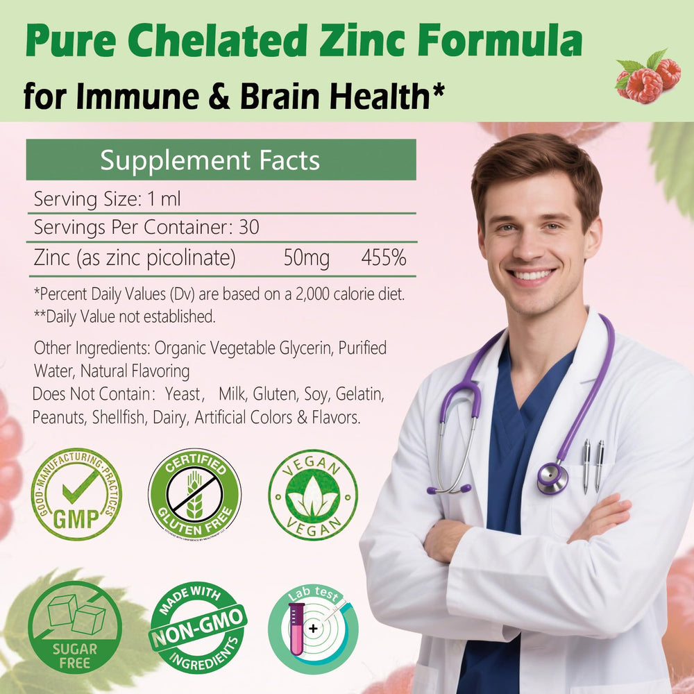 Diagram illustrating chelated zinc picolinate for high bioavailability