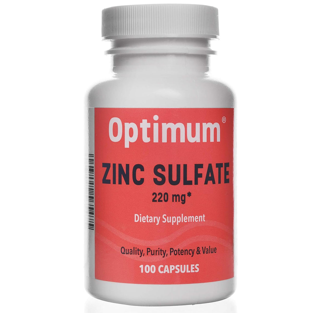 Bottle of Zinc Sulfate 220 mg 100-count capsules