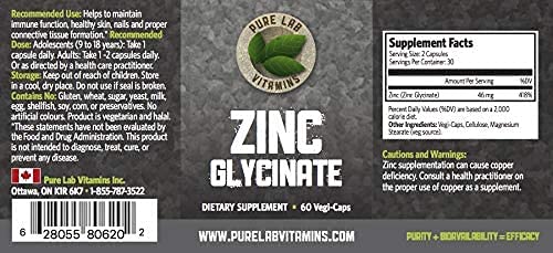 Front view of Zinc Glycinate 23 mg 60 vegan caps bottle