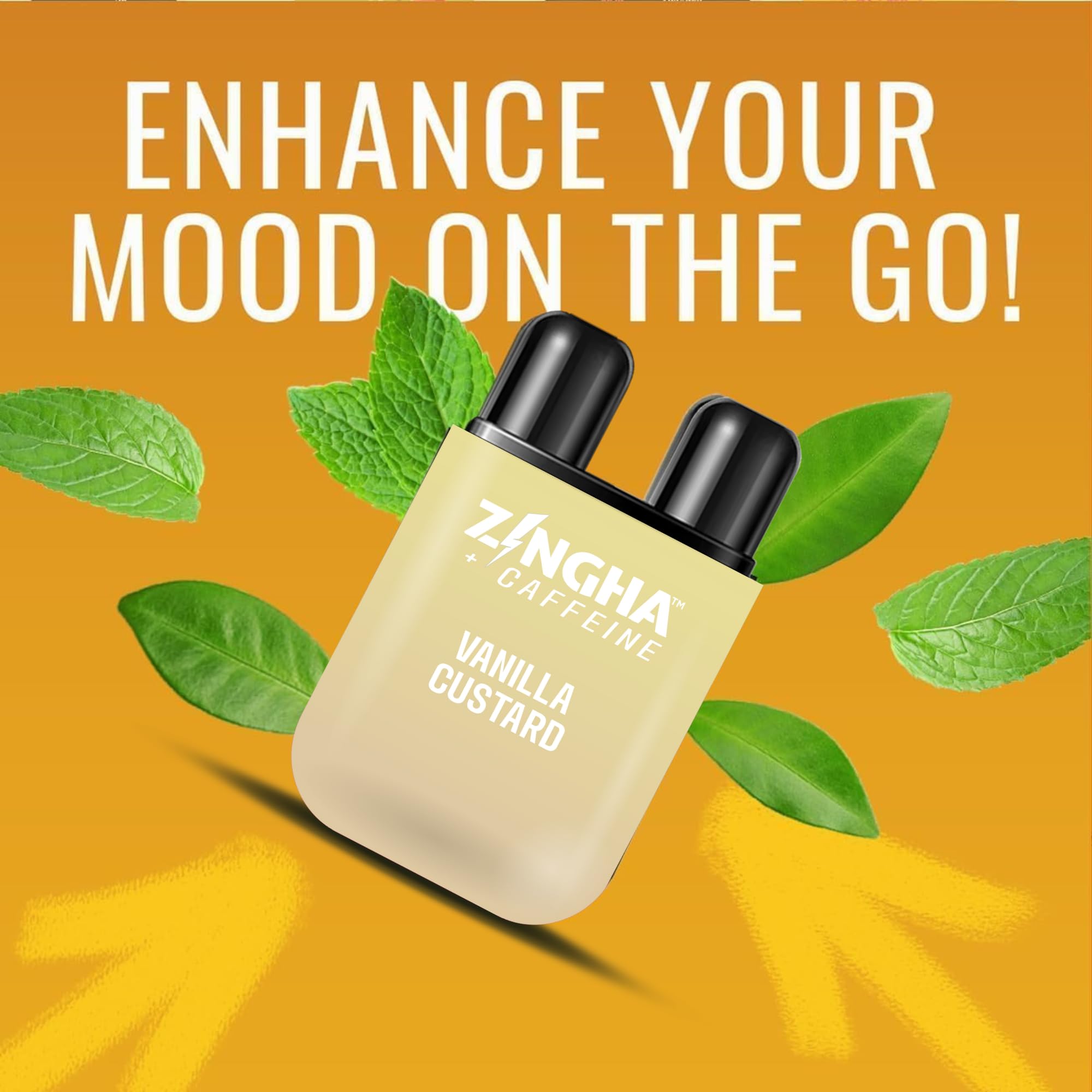 Graphic illustrating caffeine and essential oil fusion