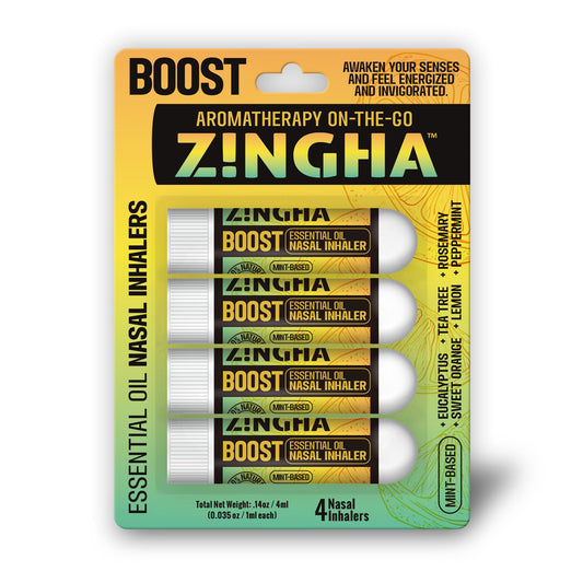 Portable Zinga nasal stick for focus and breathing
