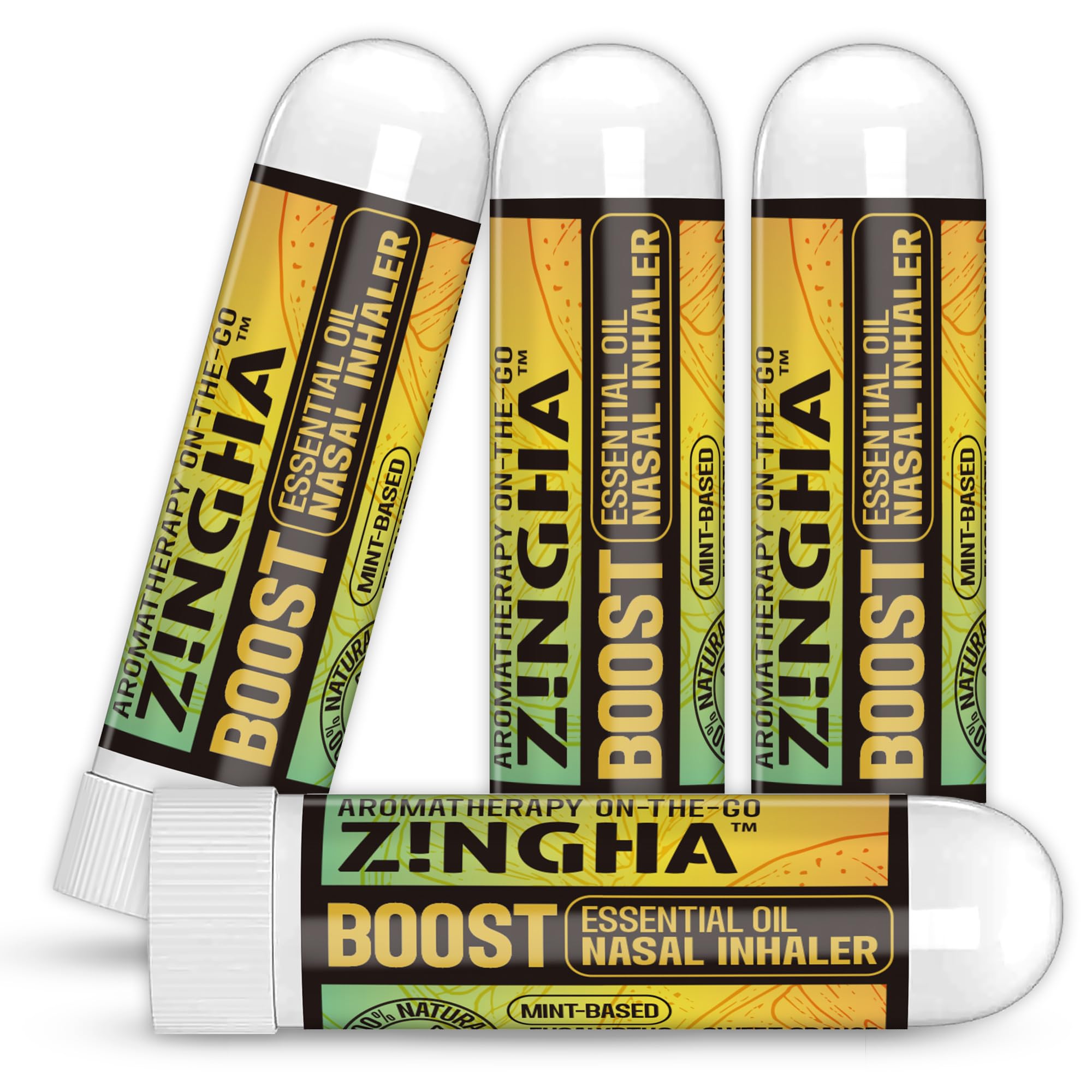 Close-up of compact portable Zinga nasal stick