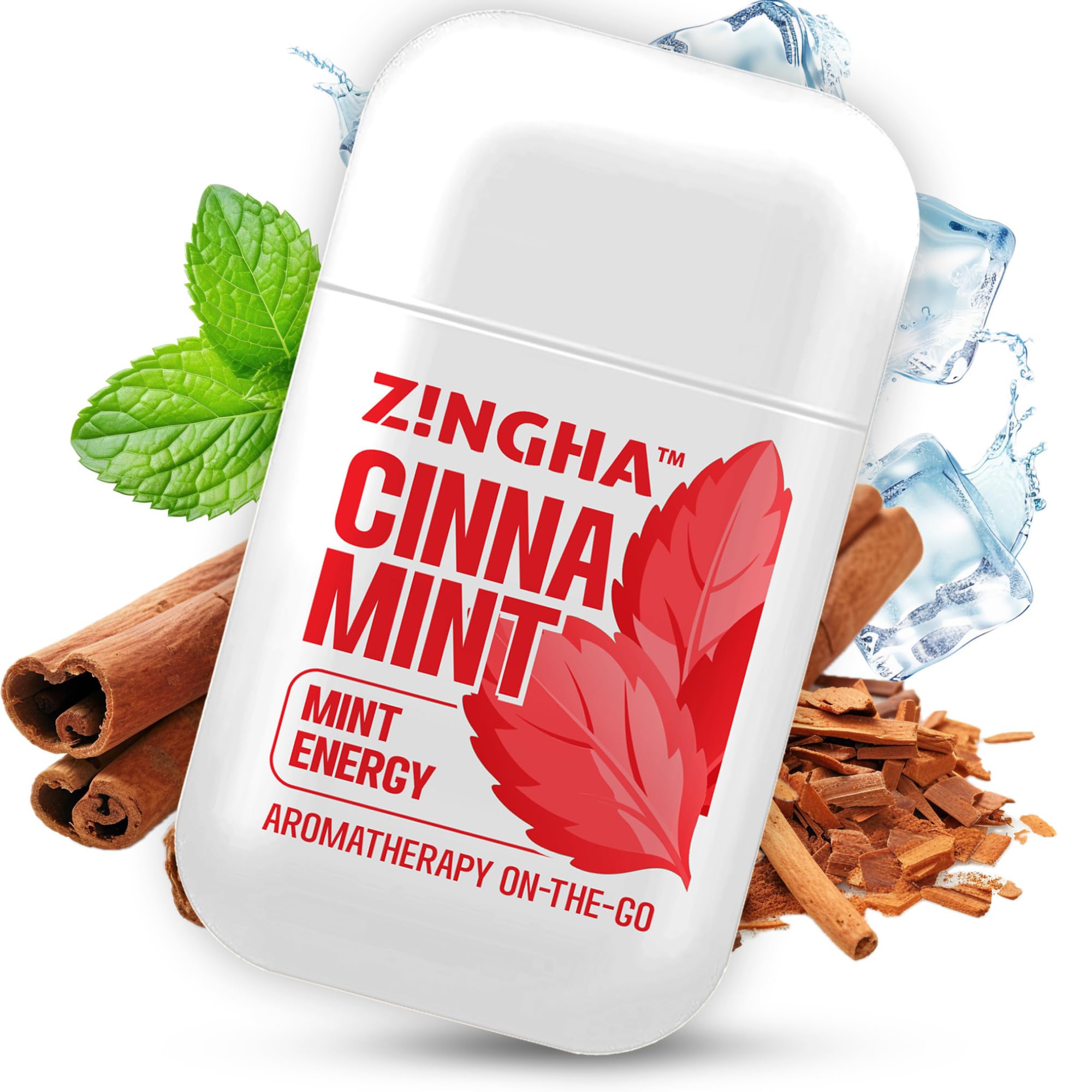 Z!NGHA dual nasal inhaler front view for portable aromatherapy on the go.