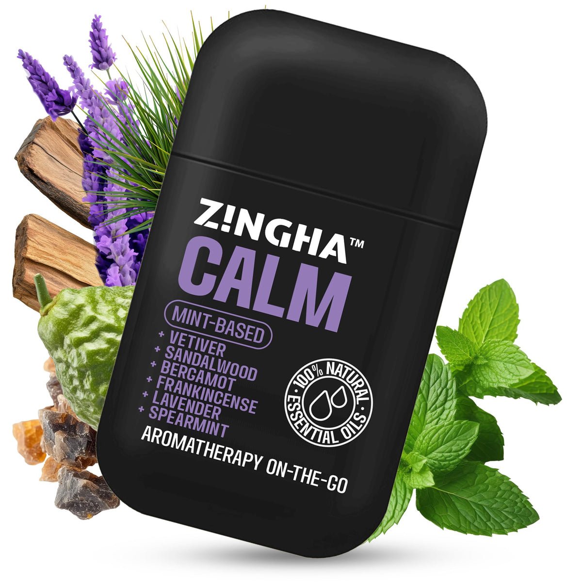 Front view of Z!NGHA dual nasal inhaler stick