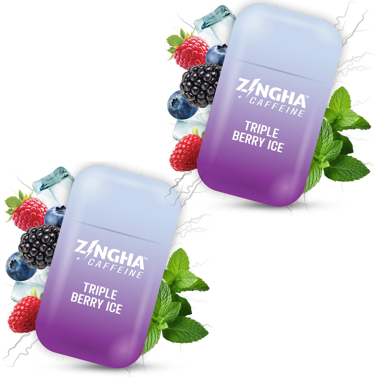 Zingha caffeinated aromatherapy nasal inhaler stick triple berry ice product shot