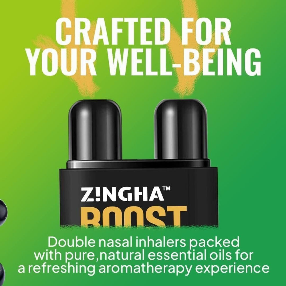 Z!NGHA portable nasal stick designed for travel-ready aromatic refresh.