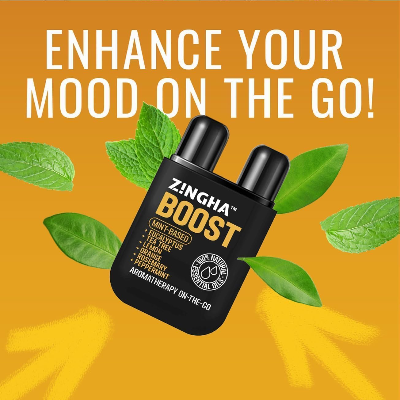 Z!NGHA sensory-refresh aroma suggests uplifting mood-enhancing moments.