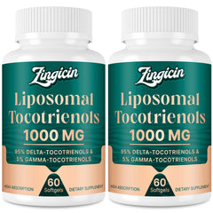 Zingicin Tocotrienols liposomal softgel bottle label