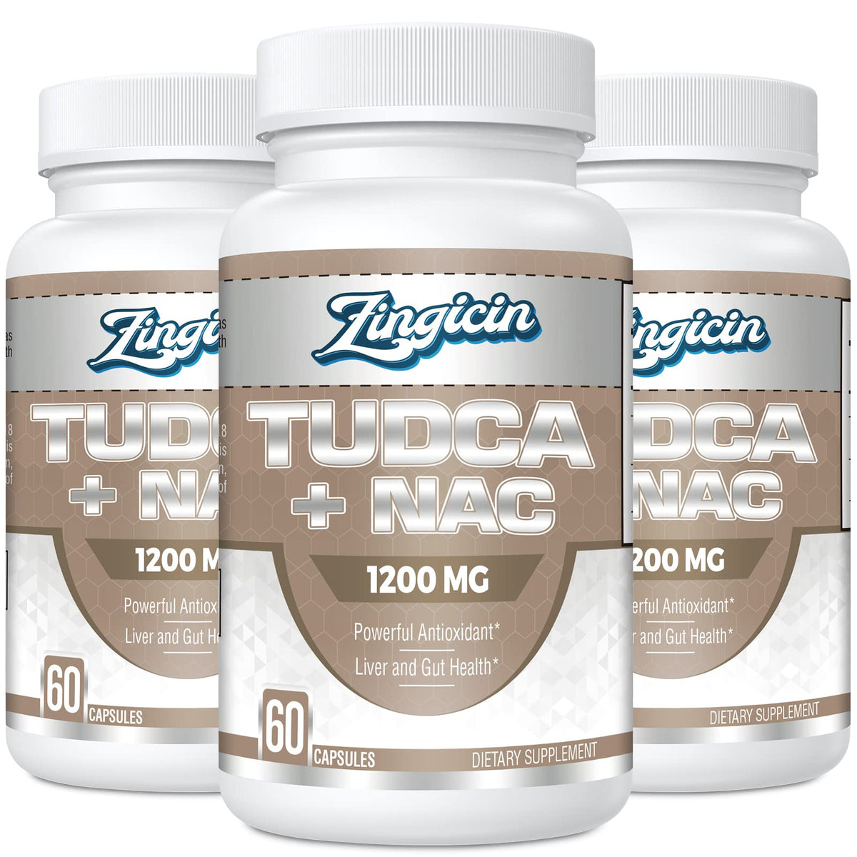 Hero image of Zingicin TUDCA with NAC supplement bottle and capsules