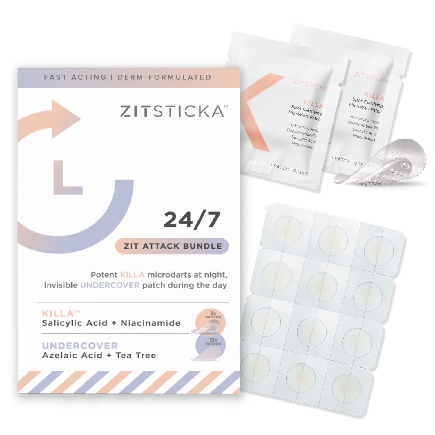 ZitSticka KILLA patch on a deep pimple for targeted care.