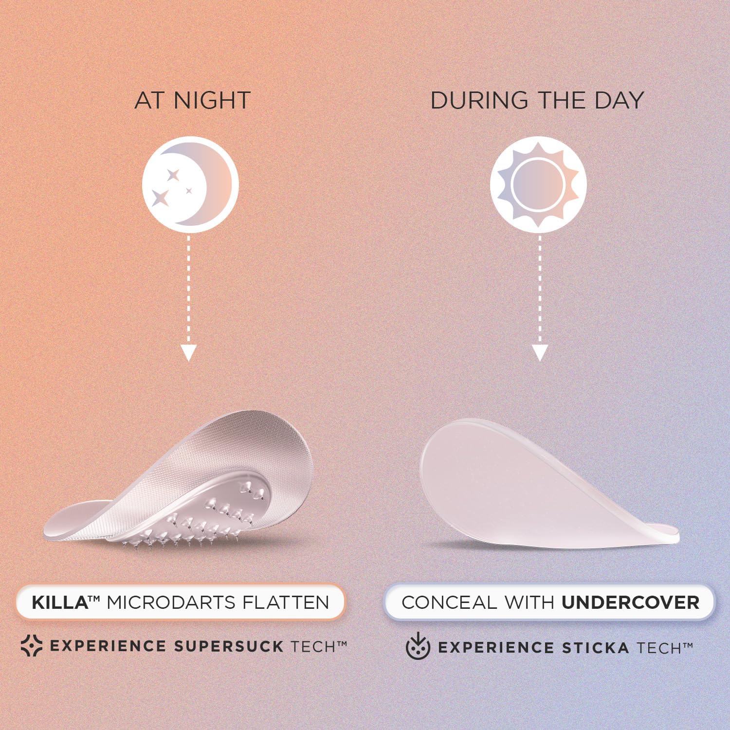 ZitSticka patch on skin under makeup for everyday discretion.