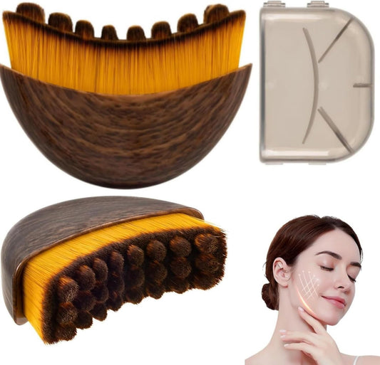Zizmsh lymphatic contour brush with soft bristles for gentle facial cleansing.