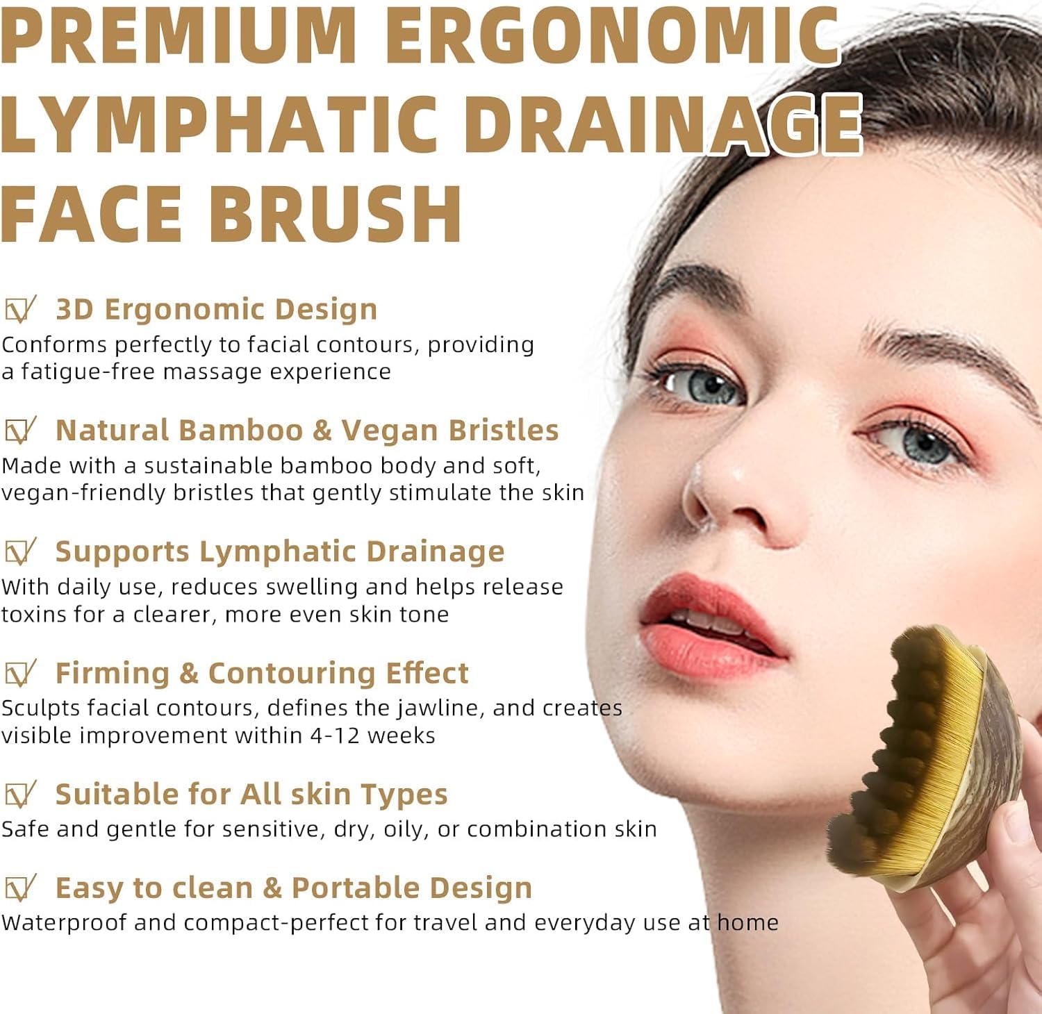 Zizmsh lymphatic contour brush designed for hygienic storage and easy cleaning.