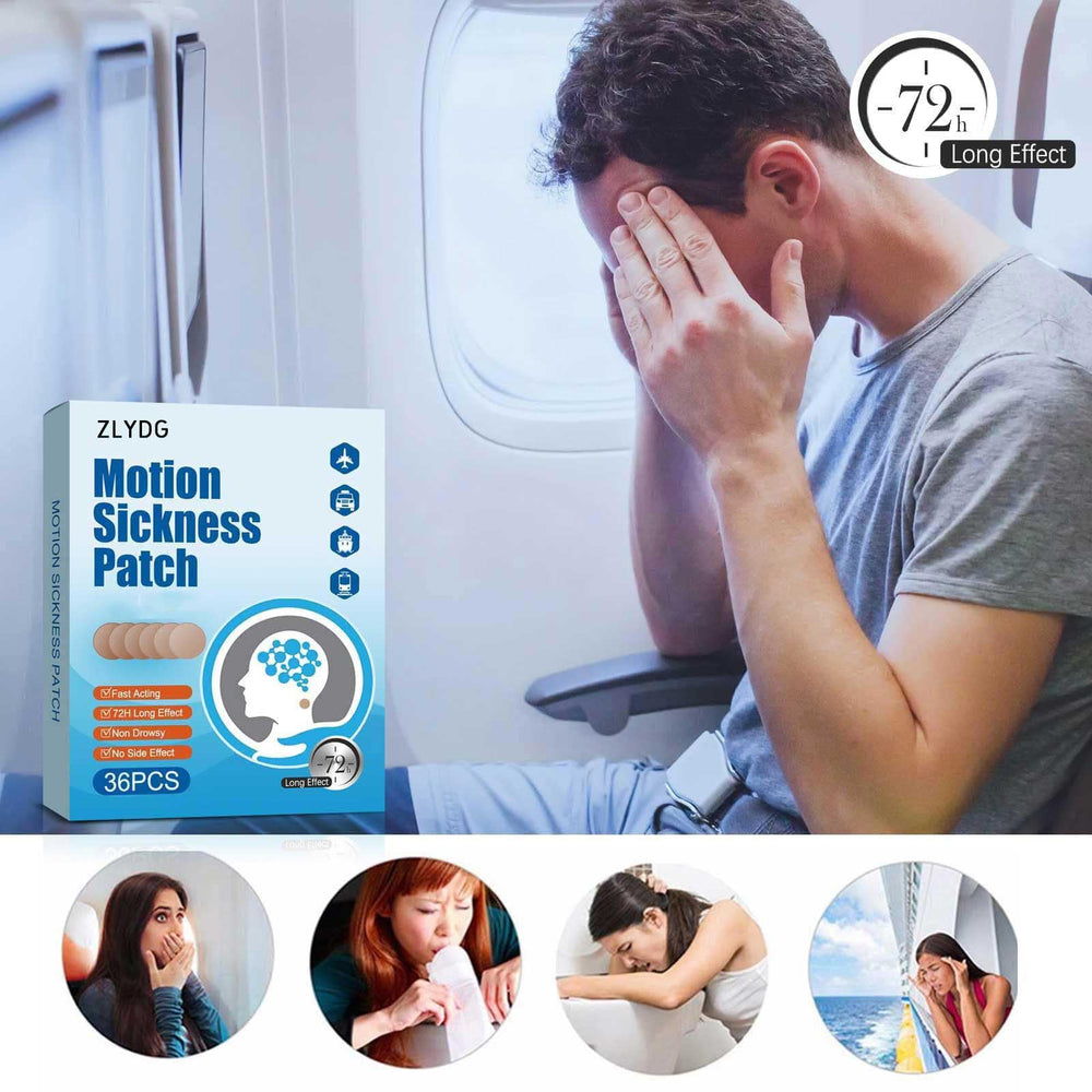 ZLYDG Motion Sickness Patch close-up of natural herbal formula for non-pill relief