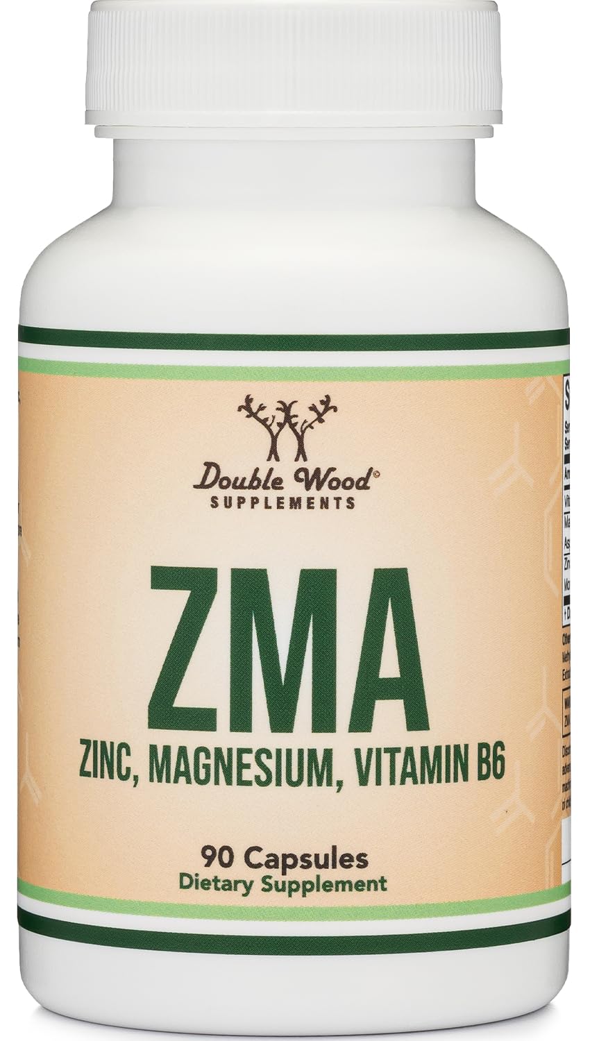 ZMA supplement bottle for men and women, 501mg per serving, 90 capsules