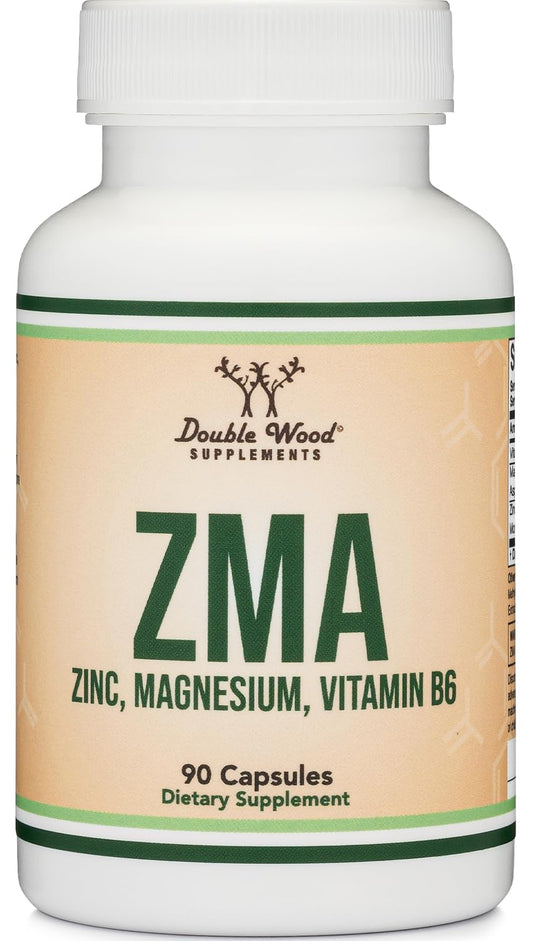 ZMA supplement bottle for men and women, 501mg per serving, 90 capsules