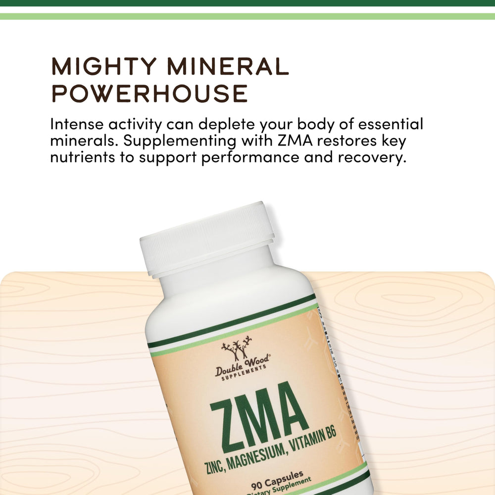 Zinc 36 mg and Vitamin B6 15 mg in ZMA supplement