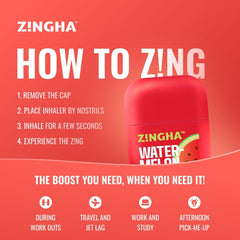 Z!NGHA nasal inhaler in use for on-the-go mood lift and focus