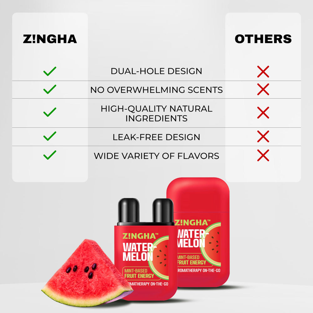 Z!NGHA travel-friendly nasal stick in pocket-ready size for quick refresh.