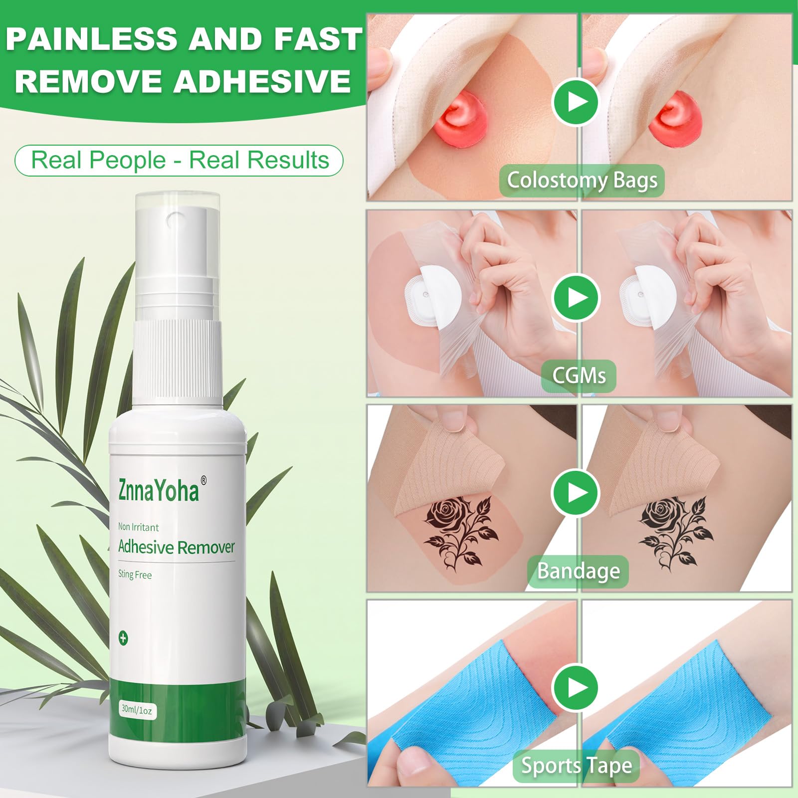 ZnnaYoha adhesive remover sensitive-skin application on skin.