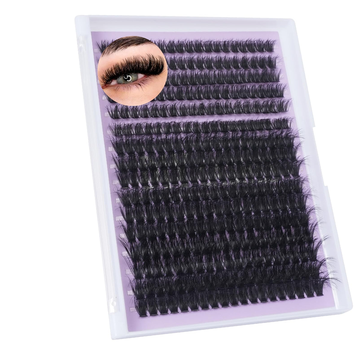 Zociacil fluffy lash clusters in tray, 320 pieces, ideal for versatile daily looks