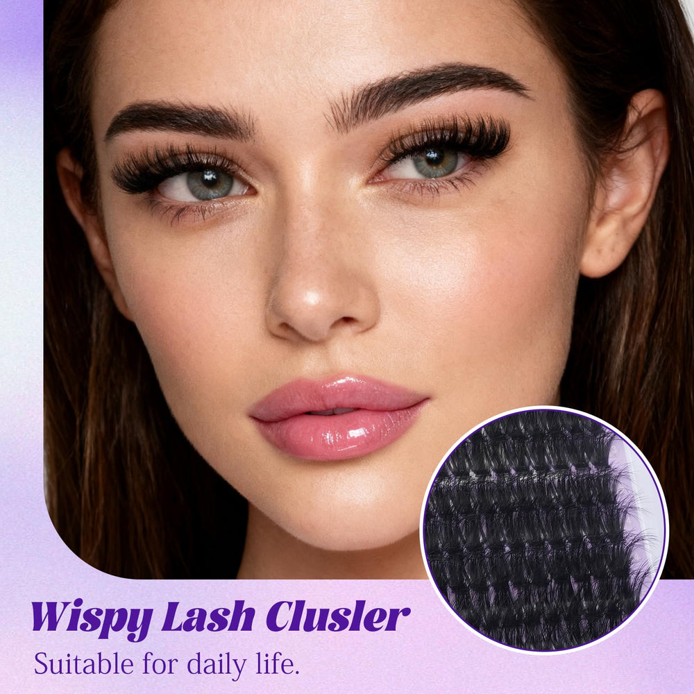 Zociacil lash clusters tray closeup, 320pcs, convenient DIY at-home lashes